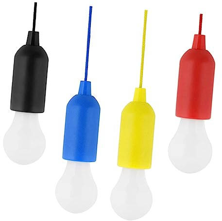 INOOMP 4 Stück/Set Kordelzug-Led-Lampen Baumhaus-Zubehör Kinder-Camping-Laterne Camping-Lichter -Zubehör Led-Glühbirne Zugschnur-Licht -Zugschnur- Hängende