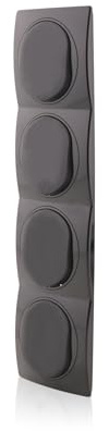 Intratec Nobilis Set 4-fach Rahmen ABS vertikal & 4x Wand Lichtschalter 10AX 250V Ø 60mm Schwarz 80x293 mm