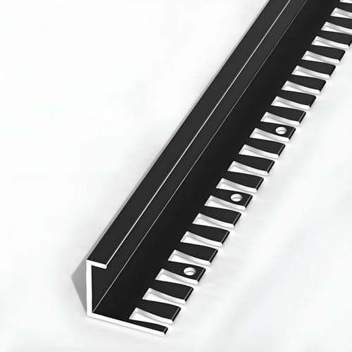 Raouoae Bandes D'extrémité En Alliage D'aluminium Pour Carrelage 135CM - Profilé De Joint Pour Stratifié, Hauteur De Bord 8,5-18,5mm, 2 Pièces Pour Salon, Balcon, Salle De Bain, Rail Décoratif(Black,H