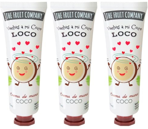 The Fruit Company Crema de Manos Coco Pack de 3ud con Aloe Vera y Camomila 50ml
