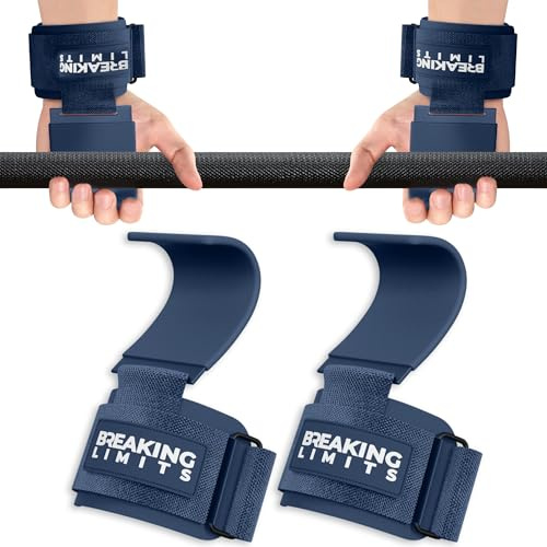 Breaking Limits Poignet Musculation - Sangle Musculation Poignet - Sangle de Tirage - Grip Musculation Poignets pour Homme et Femme (Bleu Marine)