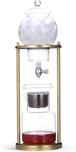 Cafetera de torre de goteo Cold Brew, capacidad de 600 ml, estante de acero inoxidable, gotero ajustable