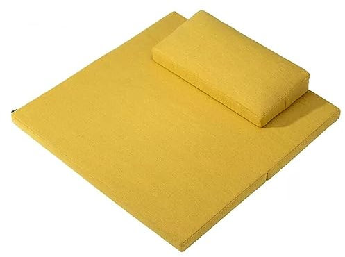 ZLSNOBLE Meditationskissen-Set, Yoga-Meditationskissen zum Sitzen auf dem Boden, großes quadratisches Meditationskissen und Kissen-Set für Doppelteller (Gelb, 70 cm)
