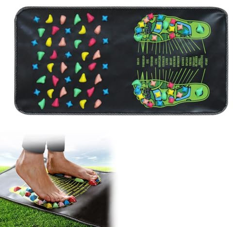 KUIRUNRX® Tappetino per Riflessologia, Con Numerosi Punti di Massaggio, Per Massaggio ai Piedi con Pietre di Riflessologia Massaggio ai Piedi con Ciottoli per Agopuntura per Bagno