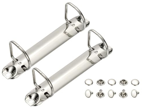 PATIKIL B7 2 hål ringpärmsmekanismer, 2 set 1 tum D-ring ersättningspärm planerare lösa bladbindande ryggar för arrangörer gör-det-själv fyllning papper förvaring mapp tillbehör, 20 mm silverton