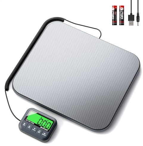 UNIWEIGH Digital paketvåg 440 pund, högprecision 0,35 oz brevvåg för paket med hållning/kamouflage/räkning, kommersiell paketvåg för små företag, portovåg för fraktförpackning/bagage, grå