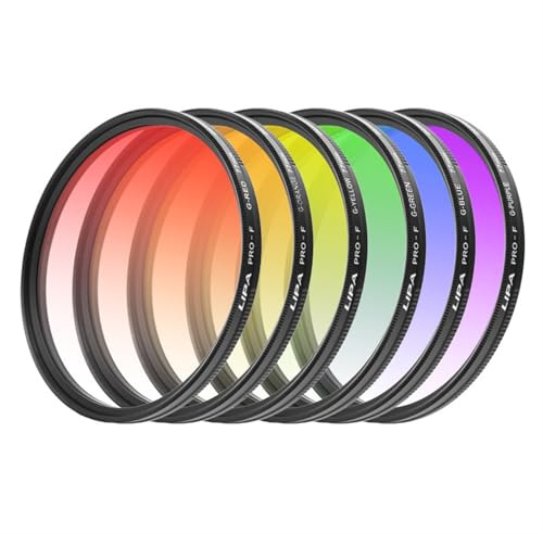 LIUDONGX Gradient Blue Round Color Gradient Lens Set SLR Camera Effect Filter Gradient Blue Sunset Lens(Gradient blue 82mm)