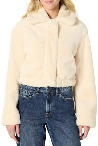 Amazon Essentials Giacca Oversize in Pelliccia Sintetica con Colletto, Vestibilità Comoda Donna