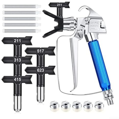 12 Pcs Airless Paint Sprayer Kit 5 Reversible Spray Tips And 5 Mesh Filters Airless Spray Machine Accessories For Painting Furniture Ceilings Windows Roofs Fences