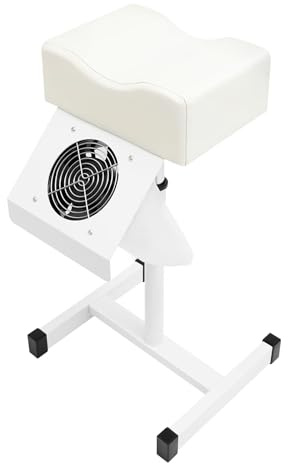 Fridgestea Pediküre Hocker mit Absaugung, Fußpflegestuhl Höhenverstellbar 48-68cm, Mobile Pediküre Stuhl PVC für Salon/Nagelstudio/Massage/Spa/Heim - Weiß