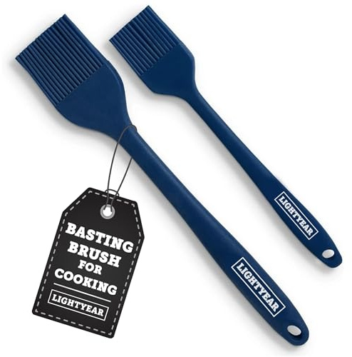 Lightyear Silicone Basting Brush for Cooking – Pastry Brush Set | Silicone basting brush for grilling, BBQ and baking – baster brush, silicone pastry brush, sauce brush, dishwasher safe
