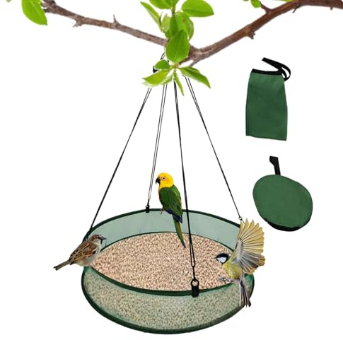 Vogelfutter Auffangschale Mit Loch, Vogelfutterstation Mit Auffangschale, Hochfester Platzsparender Vogelfutterring Für Außenbereich