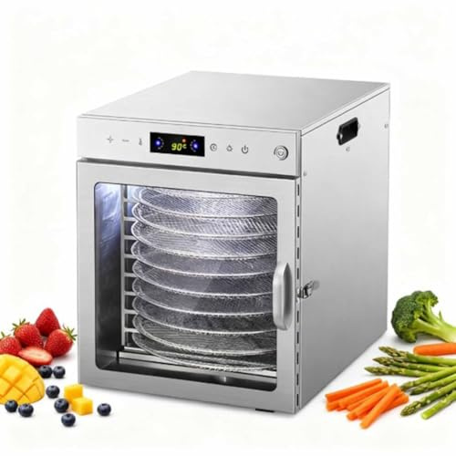 YIGECHENXIN Vegetable Meat Drying Machine, Small Household Food Dryer 35.50× 47.50×43.50 Cm Rotary Adjustable Temperature Electric Fruits Dehydrator Suitable for Food Processing Plants,220V