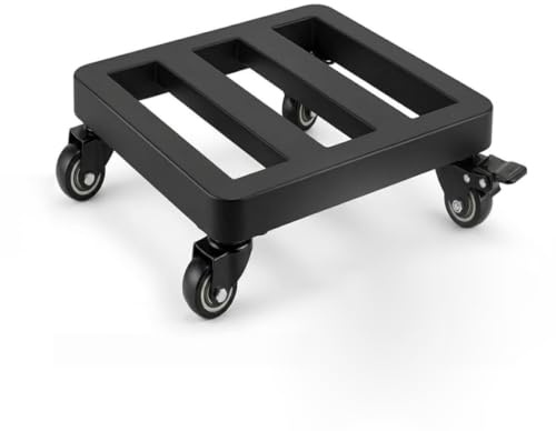 Bcuuozeeing Pflanzenroller Outdoor 30x30 cm Rollbrett Pflanzen Bis 200 kg, Pflanzenroller Eckig Metall, Schwerlast Eckig Blumentopf Pflanzen Blumen Untersetzer mit Rollen, für Balkon und Garten