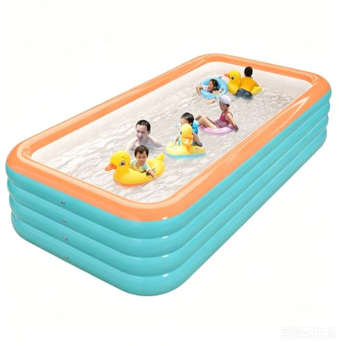 Easnuroz Piscine Gonfiabili Piscina Per Famiglie Da 180-468 Cm Con Struttura In PVC A 4 Strati Rinforzata Per Uso Esterno(428 * 200 * 75cm)