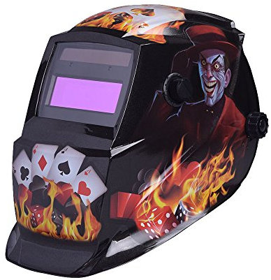 Nuzamas Schweißhelm, solarbetrieben, automatisch verdunkelnd, Gesichtsschutz für Arc TIG MIG Schleifen, Plasmaschneiden mit verstellbarem Farbbereich DIN4/9-13 UV/IV-Schutz DIN16