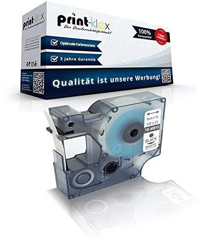 Print-Klex Schriftband kompatibel für Dymo D1 40913 Labelmanager450D Labelmanager450Series Labelmanager500TS LabelmanagerPC S0720980 9mm x7m schwarz auf weiss Etiketten - Color Office Serie