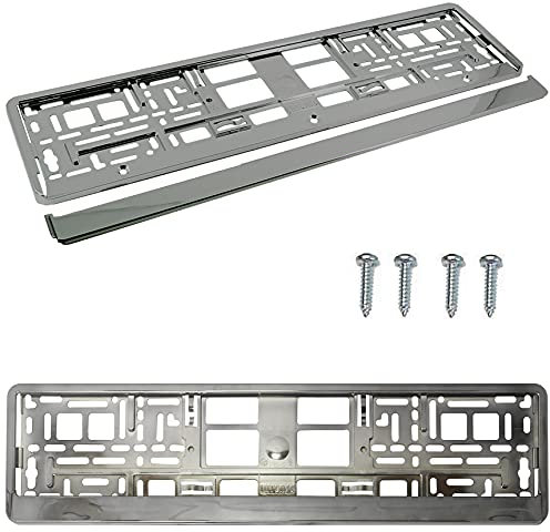 PAIR (2PCS) GRAPHITE GREY GLOSS Car Registration License Number Plate Surround Holder Frame Surround