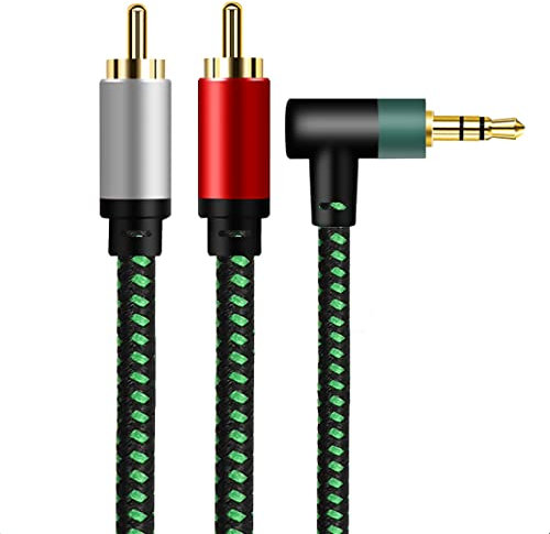 3.5mm a 2RCA Cavo Audio Stereo Jack, Cavo Jack a RCA Cavo 2RCA Splitter Y Maschio Audio Stereo per Smartphone, MP3, Tablet, Altoparlanti, Amplificatore, TV, DVD, Home Theater, etc. (2M)