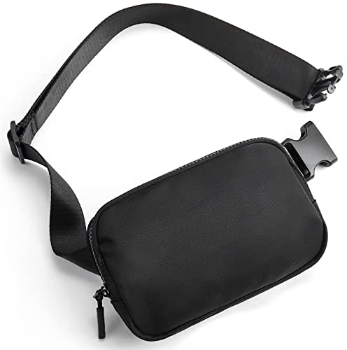 Telena midjeväska dam bältesväska män, sport mode höftväskor kvinnor bröstväska axelväska crossbody bag med justerbar rem, A-svart, S