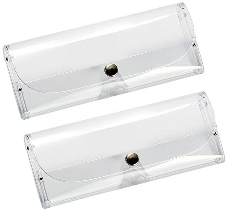 HugeDE 6 Pcs Transparent Plastic Eyeglasses Cases Unisex Hard Shell Glasses Case Sunglasses Protective Case Clear Reading Glasses Boxes for Women Men