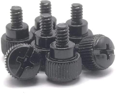 10 Stück 6#-32 * 5 Gewindezähne Länge 5 mm Computer-PC-Gehäuse Lüfter Werkzeuglose Einstellschraube Rändelschrauben Rändelschraube (Color : Black)