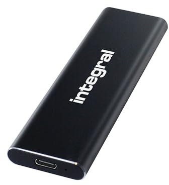 Integral SlimXpress Pro SSD Externa Portátil de 500 GB: USB-C, 2000 MB/s Lectura/Escritura, USB 3.2 Gen 2x2, Diseño Compacto, Plug & Play, Compatible con Mac, PC con Windows, Android, Xbox, PS