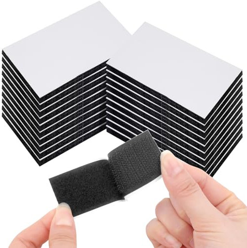 WINKIO 20PCS Double Sided Sticky Pads, 30mmx50mm Strong Adhesive Strips，Extra Sticky Hooks and Loops Tapes, Heavy Duty Adhesive Hooks Pads for Mounting, Hanging or Organizing Items