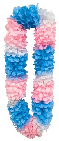 douyif Hawaiikette Bunte Blumenkette Große Blume Blumengirlande Hawaii Kette Blumen Deko Hawaii Accessoires für Hawaiian Strand Luau Aloha Party Cheerleading Kostümnacht Karnevals (Blau rosa)