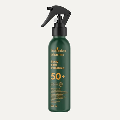Botanicapharma Spray Solar Pediátrico | SPF50+ | UVB, UVA y Blue Light | 200 ml | Formulado para la piel infantil | Testado bajo control pediátrico | Resistente al agua | Textura fluida y ligera