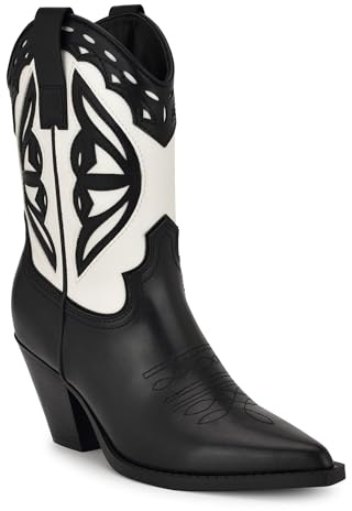 Nine West Puzz, Bota a la Altura de la Pantorrilla Mujer, Negro/Blanco 002, 37.5 EU