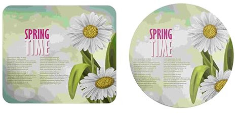 EHOMERY Mauspad Big Mousepad Lustig Frühlingsblumen Großes Mauspad Gaming Mousepad Orientteppich Für Die Schreibtischdekoration - 2 Pack [20x24 cm and Dia 20 cm]