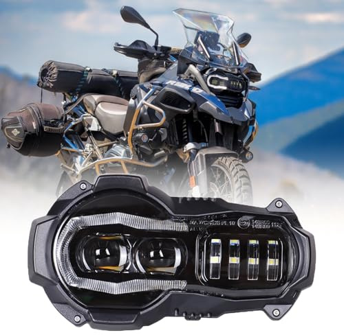 bamotoop Motorrad LED Scheinwerfer E Geprüft Mit Fern- und Abblendlicht Tagfahrlicht für BMW R1200 GS 2005-2012 BMW R1200 GS ADV
