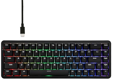 MechLands AK680 MAX Wired Gaming Keyboard with Hall Effect Switch, Rapid Trigger Magnetic Keyboard with 8K Polling Rate, Top Structure, RGB Backlight, QWERTY (Black)
