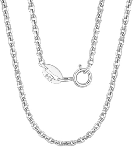 IDELUSH Cadena Plata Mujer de Ley 925 - Collar Plata Esterlina 50 cm Fino y Resistente - Gargantilla Brillante Estilo Italiano para Uso Diario y Regalo - Joyería Elegante para Mujer, Novia, Madre