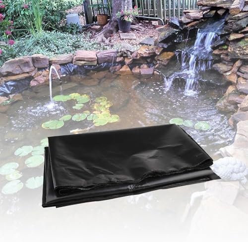 Fodera Per Laghetto, Pellicola Nera Da Giardino In Hdpe 5mil, 6,5x10 Piedi, 23x26 Piedi, 16,5x33 Piedi, 36x39,5 Piedi, 49x49 Piedi Membe Per Laghetto Sicuro Per Fontane, Thick 0.12mm, 6x6m/19.5x19.5ft