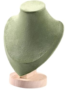 Perfeclan Expositor de Collares, Soporte para Busto de joyería con Base de Madera, Elegante Organizador de Cadena para Colgantes para tocador de Escritorio, S