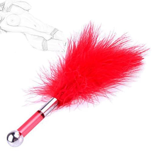 TRQOYTU Plume De Luxe Chatouilleur SM Fouet Sexe Érotique Flogger Amour Plume Clitoris Fouet Avec Poignée En Acrylique Bondage Fessée Slapper Paddle Lit Contraintes Flirt Jouet Sexuel Pour Couples