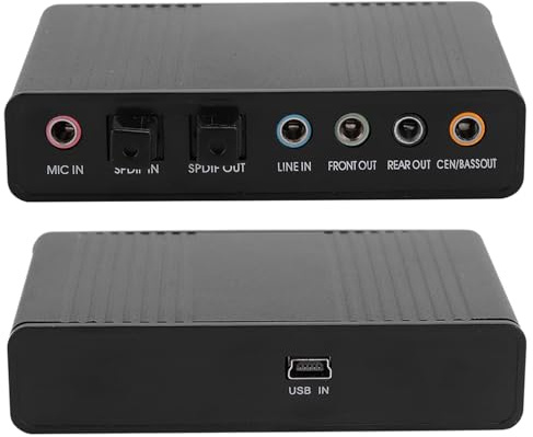 KIMISS DM HD10 USB 5.1 External Sound Card - o Adapter for Computer, Karaoke, and Recording with 6-Channel Support