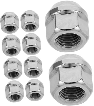 UKCOCO Lot de 10 Écrous de Roue Coniques en Acier M12x1.5x21x19 à Extrémité Ouverte pour Goujons de Remorque, Camion et Camping-Car, Accessoires Pneus Jantes Auto, Usage Polyvalent