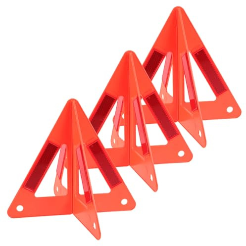 UTHCLO Señal De Advertencia Triangular Reflectante Plegable 3 Piezas Para Vehículos Kit De Seguridad Vial Carretera Emergencia