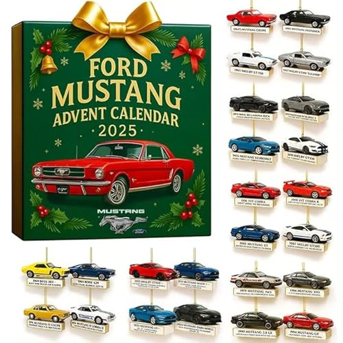 Vtizikl Advent Calendar 2025 for Kids, Car Hanging Ornaments 24 Days Christmas Countdown Gift, Advent Calendars with Fire truck, Pickup Truck, Motorcycle for Boys & Adults