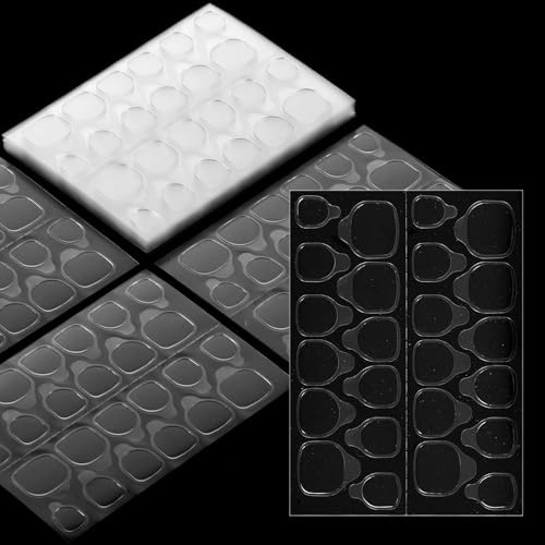 COMNICO Doppelseitiger Nagelkleber Aufkleber Transparent Set 360 Stück Nagel Klebepads Wasserfest Atmungsaktiv Gelee-Nagelkleber Langlebig zum Aufdrücken Nägel Klebe-Tabs für künstliche Nägel