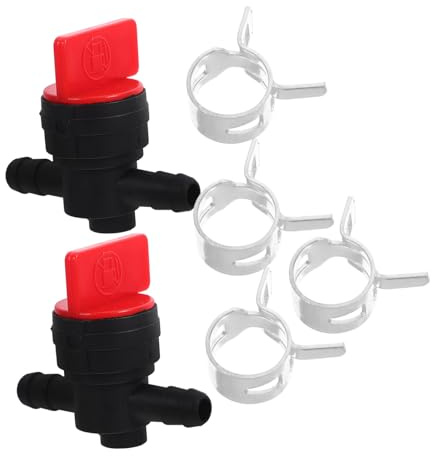 SHINEOFI 2 pièces Valve Arrêt Essence pour Tondeuses Autoportées et Souffleuses Vanne Arrêt Carburant Compatible Pouce Facile à Installer pour Entretien Jardin