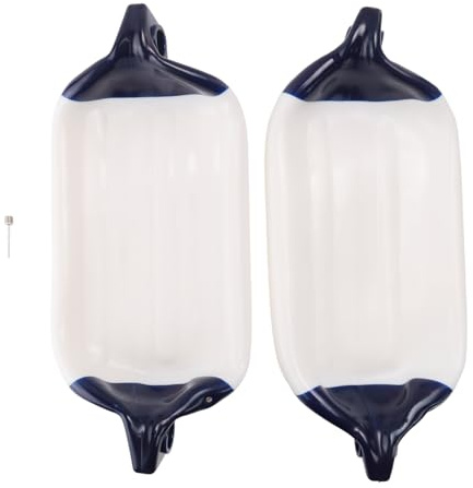 Aboiledy 2PCS Inflatable Boat PVC Boat Anchor Buoy Yacht Fenders, UV Protection Ribbed Bumper Boat Accessories for Docking