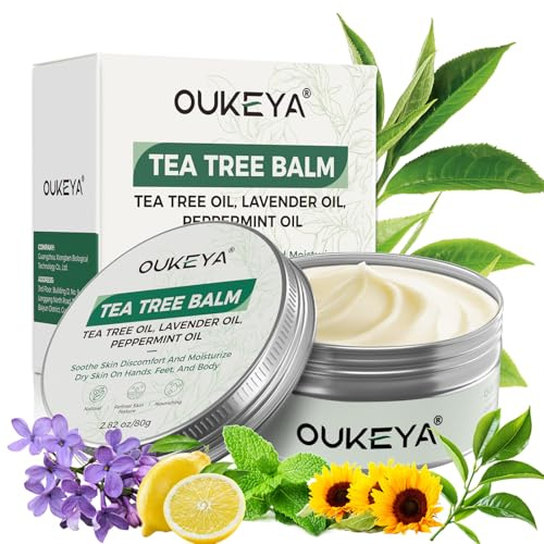 Oukeya Crema de árbol de té – Crema de aceite de árbol de té natural para acné, pie de atleta, rozaduras, picaduras de insectos y erupciones – Hidratante piel seca y sensible, cuidado de la piel