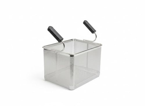 Cestello cesto cuocipasta modular gn 2/3 doppio manico maniglia laterale professionale in acciaio inox con impugnatura cuoco chef accessorio ricambio base scolapasta colapasta 29x29x21 cm