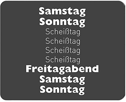 Mousepad -Samstag, Sonntag, 4 Scheißtage, Freitagabend- lustiges Geschenk zu Geburtstag & Weihnachten für sie & ihn Computer-Zubehör fürs Home Office