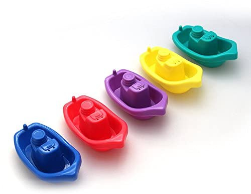 5 Pack Bath Time Boat (Set of 5 Coloured Boats) Great Gift For Party Favor (1 Set)