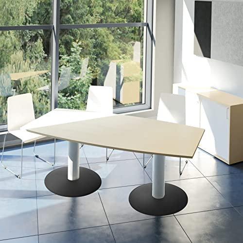 Weber Büro Optima Konferenztisch Bootsform 180x100 cm Besprechungstisch Ahorn Tisch Esstisch Küchentisch